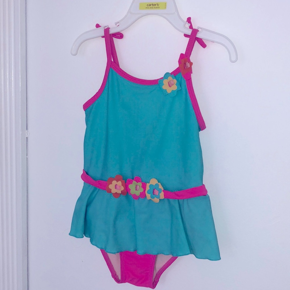 Vintage Girl’s onepiece swimsuit w/ attached skirt